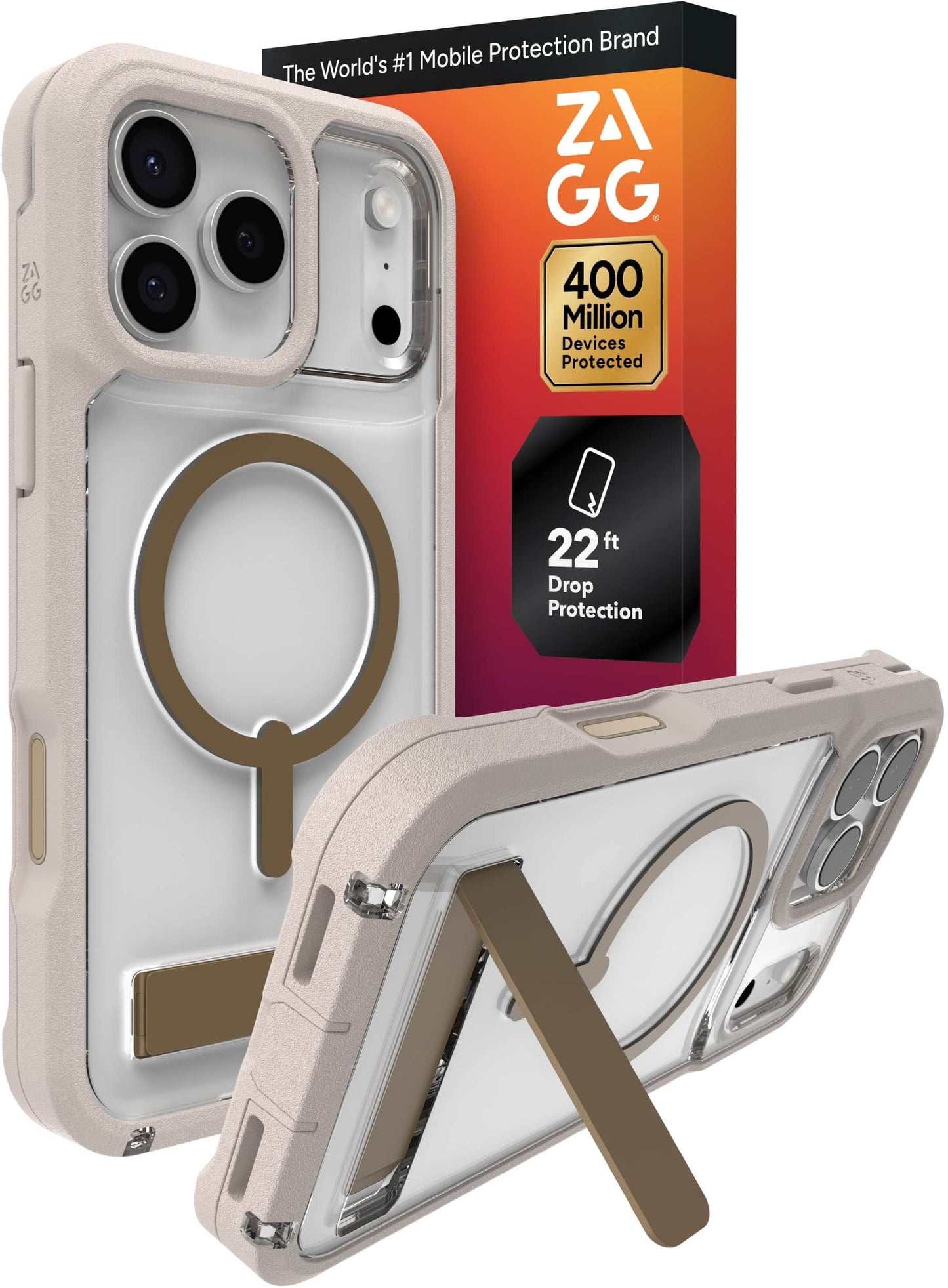 ZAGG - Rainier Snap with Kickstand for iPhone 17 Pro Max - Sandstone