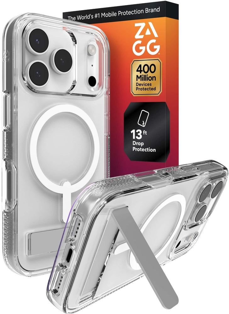 ZAGG - Crystal Palace Snap MagSafe Compatible Case w/ Kickstand for iPhone 17 Pro - Clear