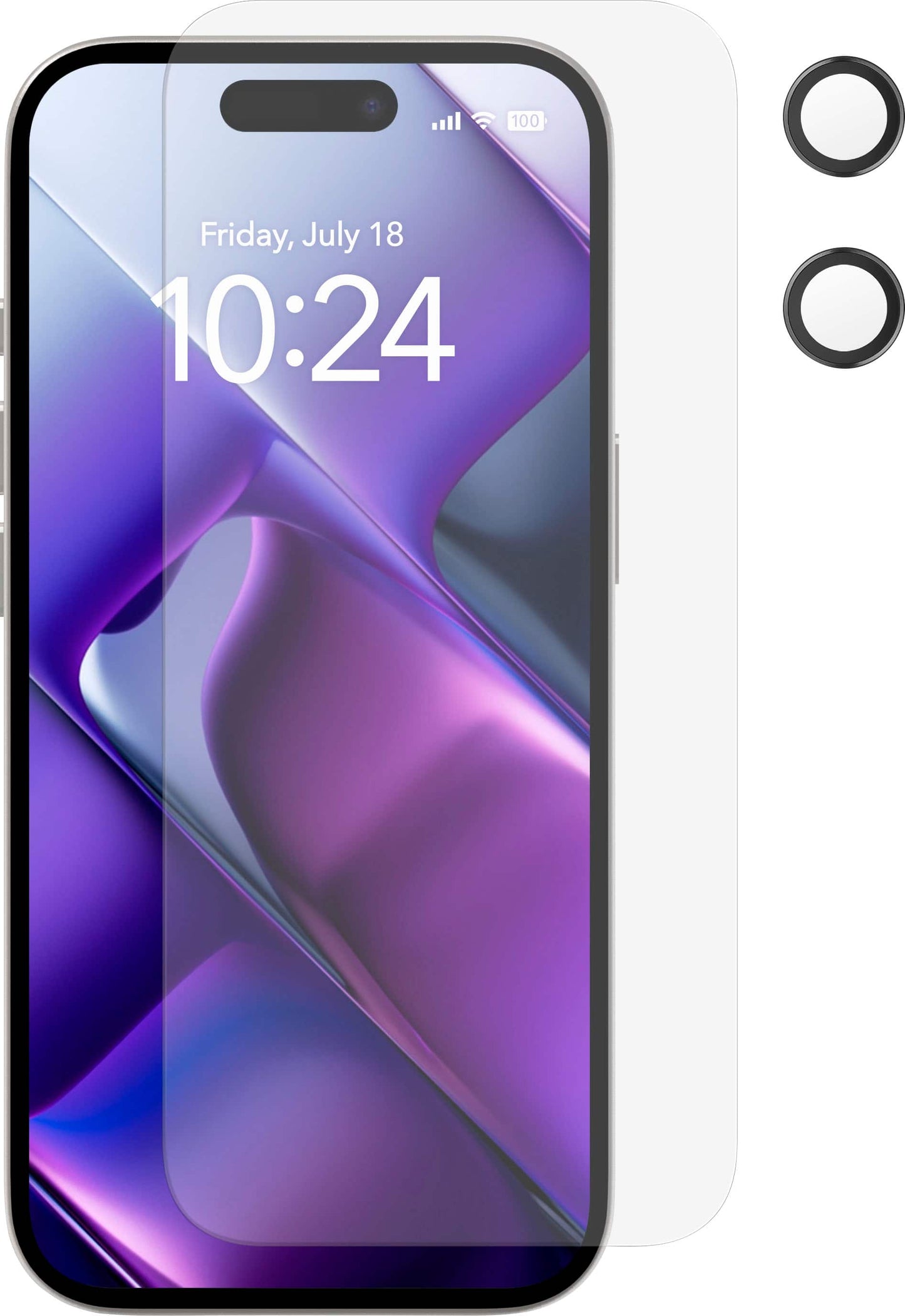 Insignia - Glass Screen Protector with Lens Protection for iPhone 17(3-Pack) - Clear
