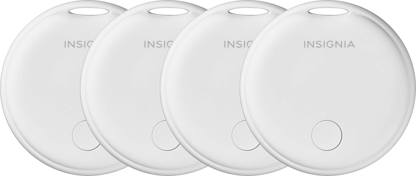 Insignia - Locator Tag for iOS iPadOS and macOS with Find My App (4-Pack) - White