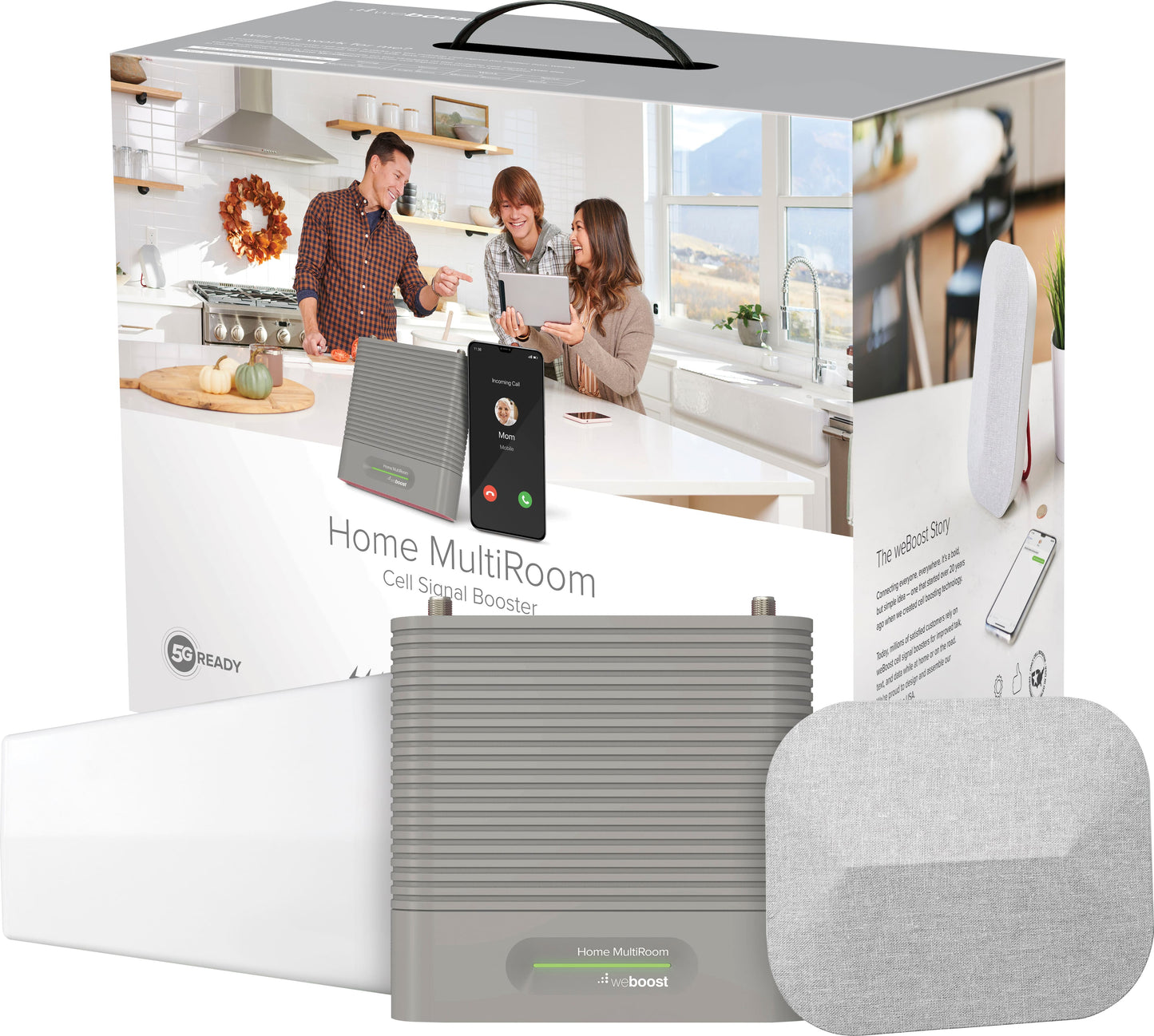 weBoost - Home MultiRoom Cell Phone Signal Booster Kit Boosts 4G LTE 5G up to 5000 sq ft for all U.S. Carriers - Gray