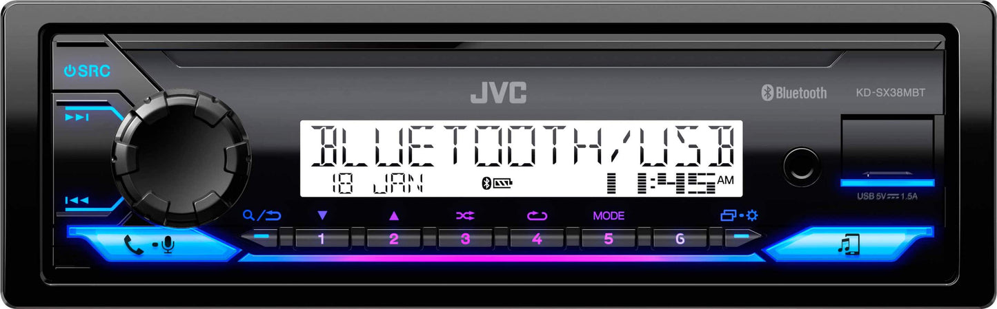 JVC - Bluetooth Digital Media (DM) Receiver with Glare Free Display and Variable Color - Black