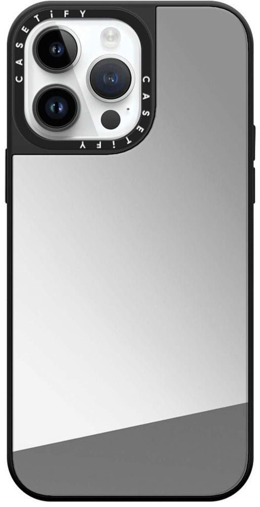 CASETiFY - Mirror Case with MagSafe for iPhone 14 Pro Max - Silver with Black Bumper