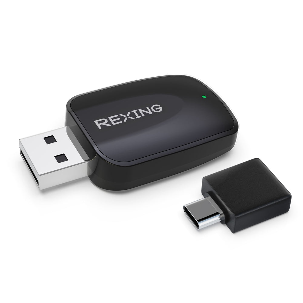 Rexing - CPW-42 Wireless CarPlay Android Auto Adapter for iPhone (iOS 10+) and Android (Android 11+) - Black