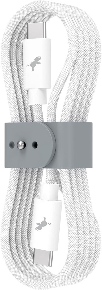 Nimble - Powerknit USB-C to USB-C Cable 1M/3.3FT Fast Charging for iPhone 1715 iPad MacBook Air/Pro 20182022 Samsung More - White