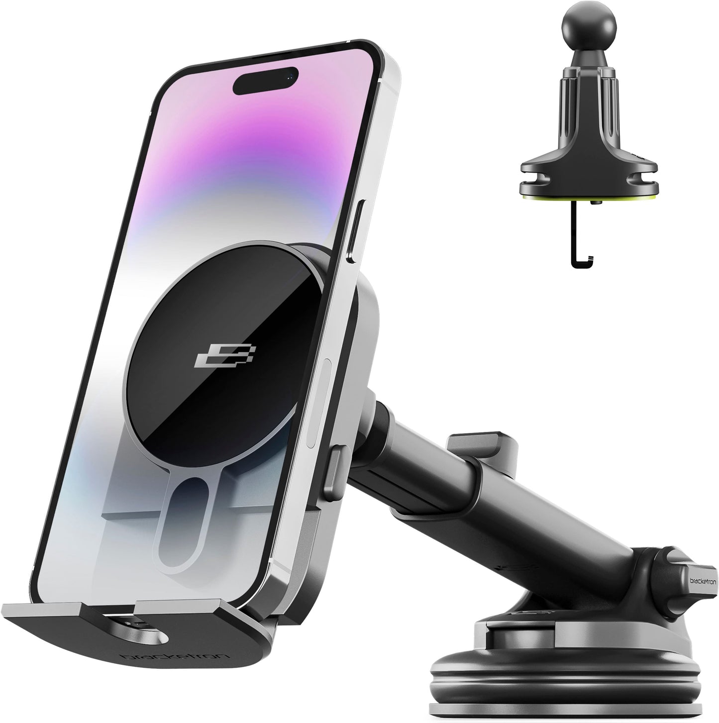 Bracketron - PwrUp MagAlign WindowDash Vent Mount for most cell phones - Black