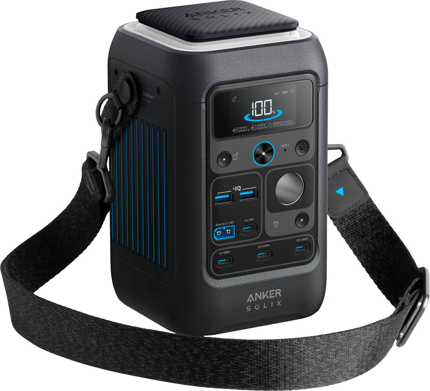 Anker - SOLIX C300X DC Portable Power Station 288Wh (90000mAh) Extremely Portable Fast Charge (288 Wh Capacity) - Black