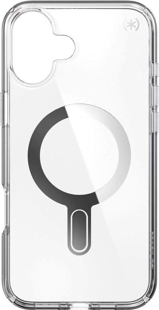 Speck - Presidio Perfect Clear ClickLock Case with MagSafe for Apple iPhone 16 Plus - Clear/Chrome