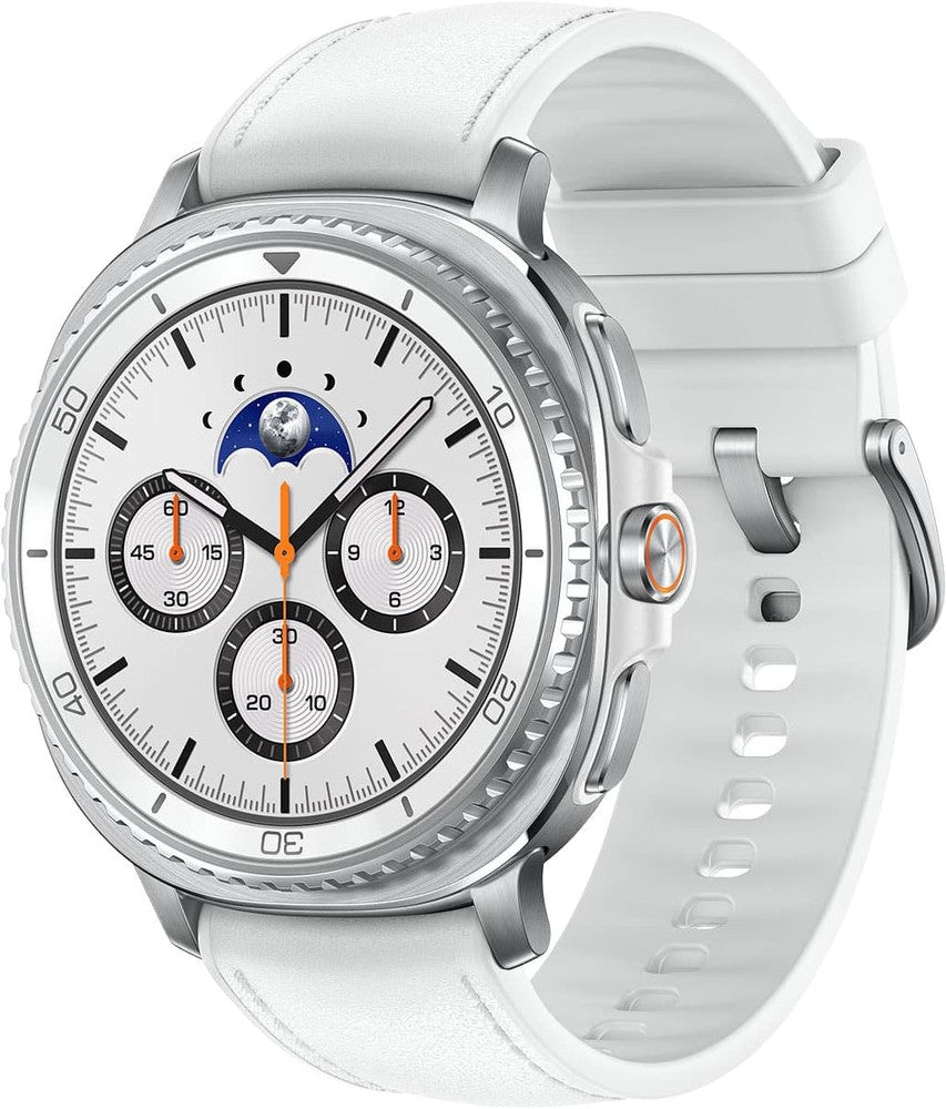 Samsung - Galaxy Watch8 Classic Stainless Steel Smartwatch 46mm LTE - White - (2025)