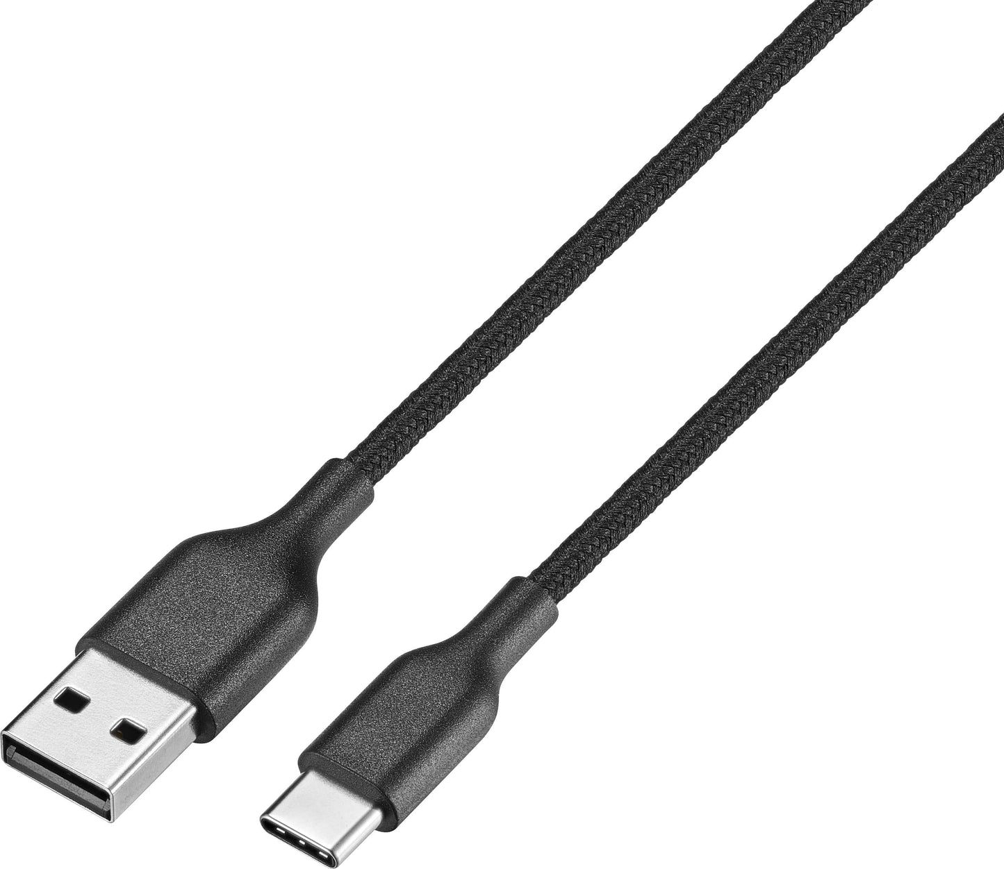 Best Buy essentials - 6' USB-C to USB Braided Charge-and-Sync Cable - Black