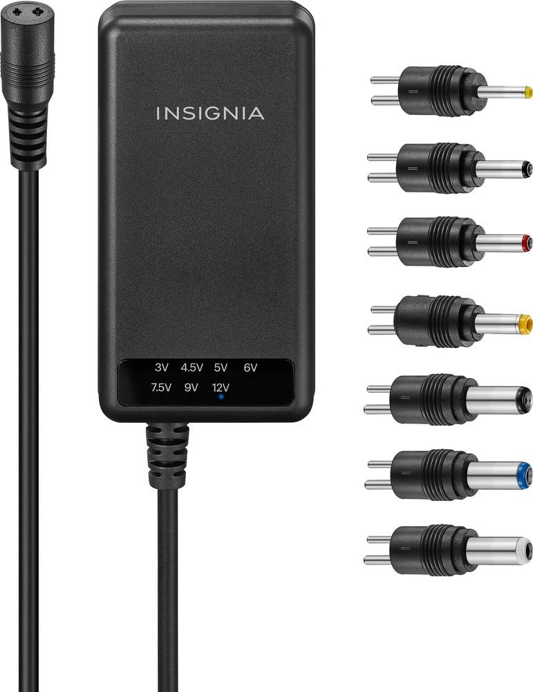 Insignia - 22.5W Universal AC Adapter for Devices with Round-Pin Connections (5 ft) - Black