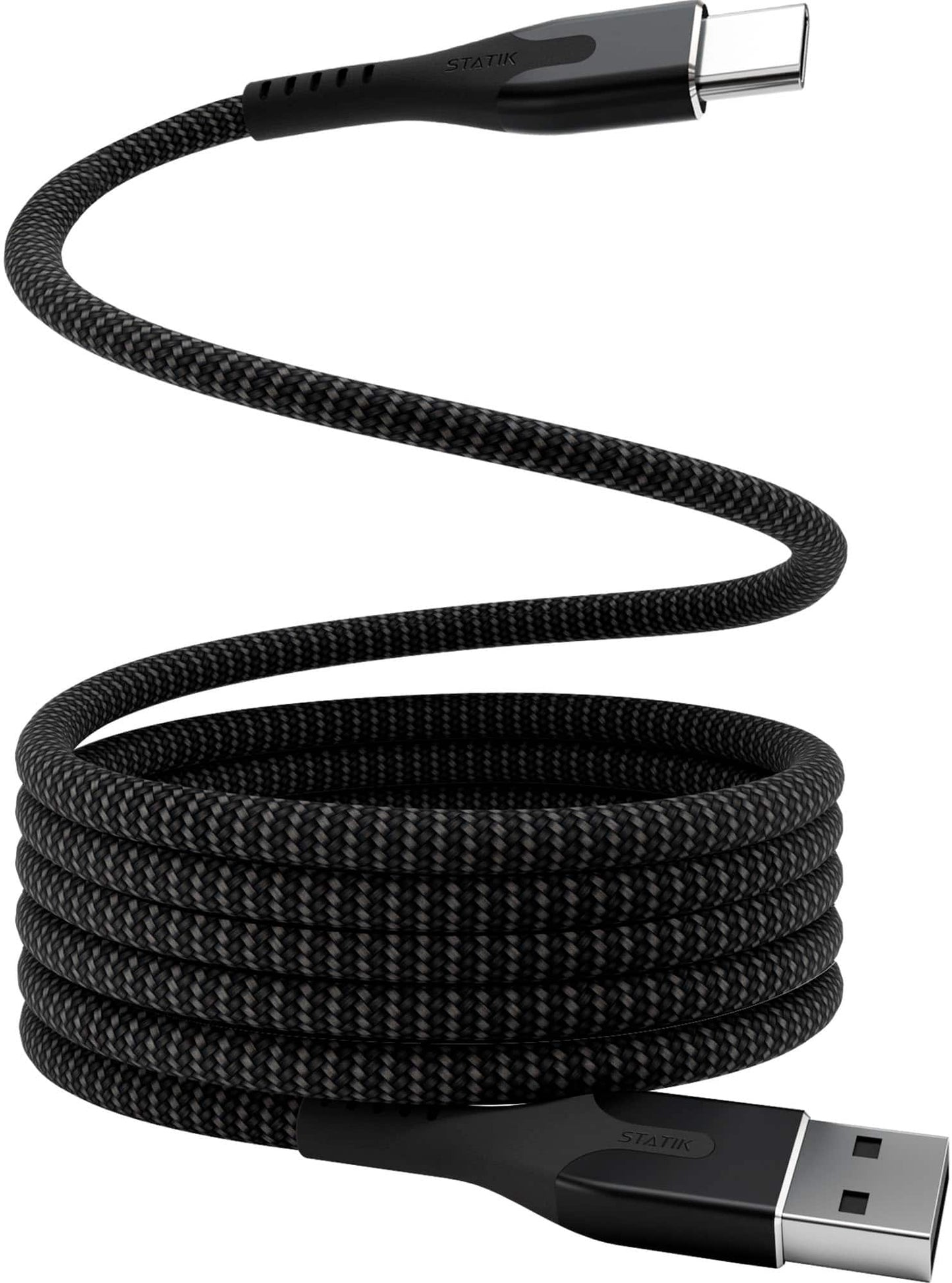 STATIK - Magstack 3 Foot USB-A to USB-C Magnetic Charging Cable - Black