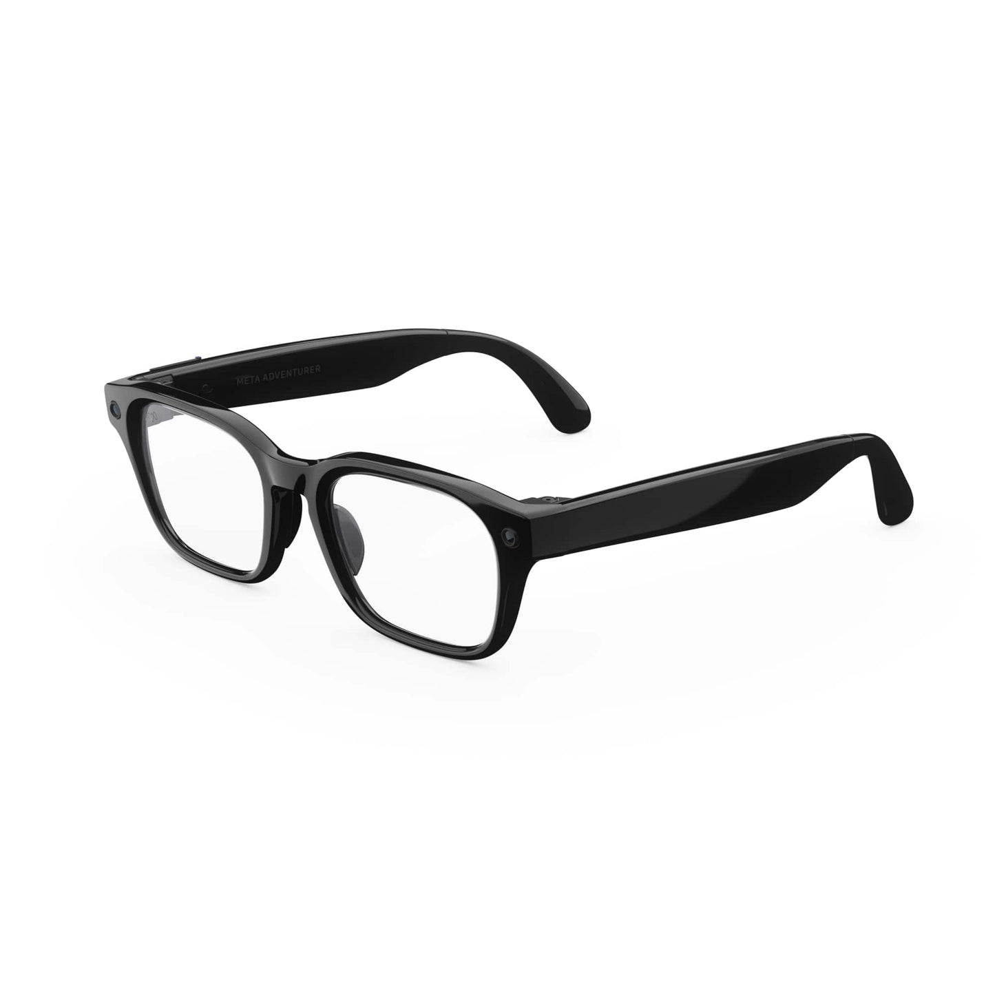 Adventurer - Smart AI glasses — Meta AI 12MP Camera Live Translate — Clear Lenses - Classic Black