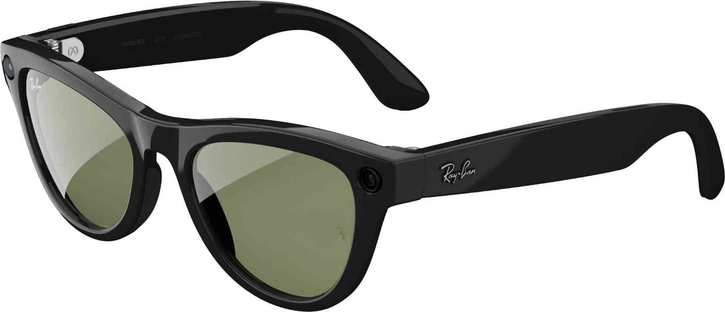 Ray-Ban Meta - Skyler (Gen 2) glasses with Meta AI Audio Photo Video Compatibility - Green lenses - Shiny Black