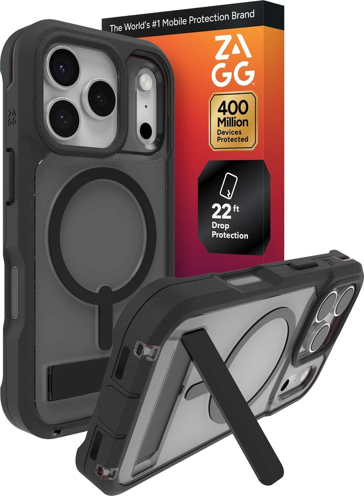 ZAGG - Rainier Snap with Kickstand for iPhone 17 Pro - Smoke Black