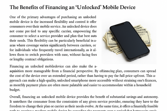 The Benefits of Financing an “Unlocked” Mobile Device
