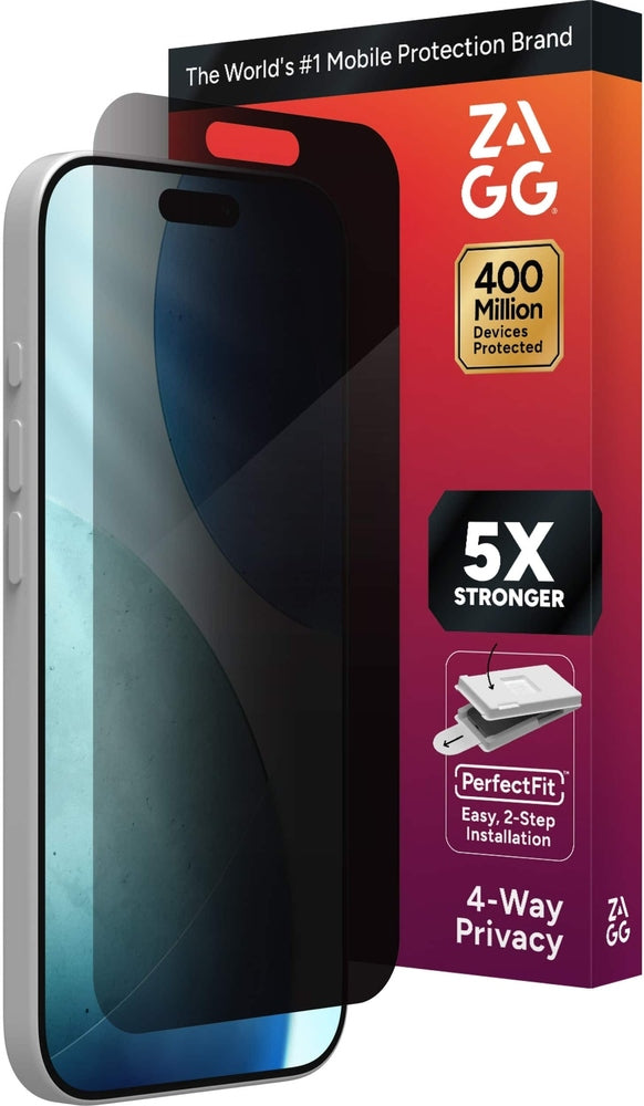 ZAGG - 4-Way Privacy XTR Glass Screen Protector for  iPhone 17 - Clear