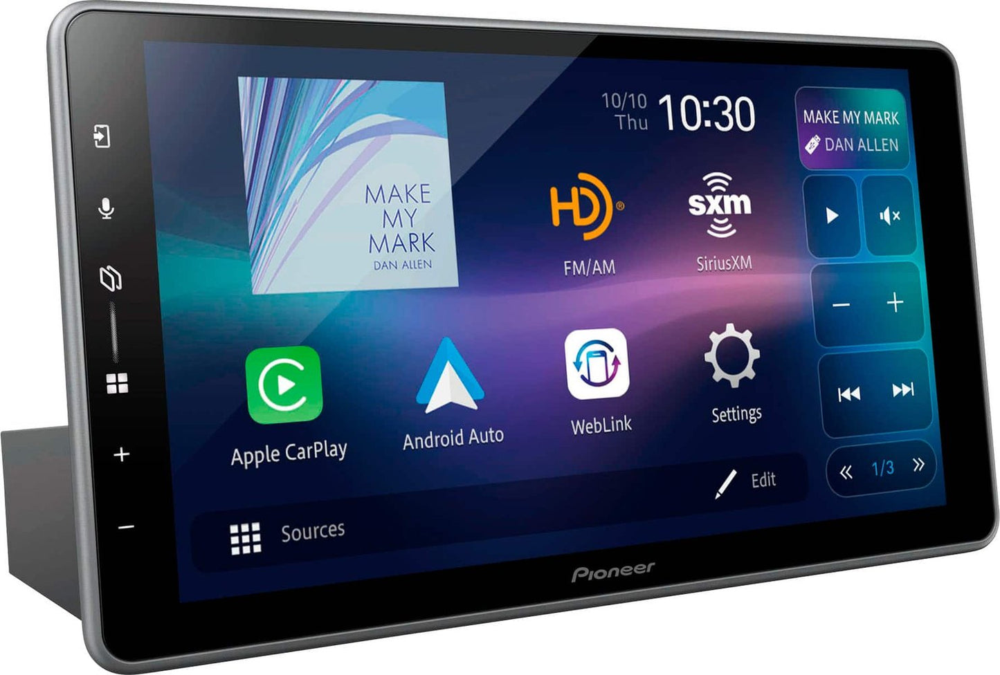 Pioneer - 9.0" Apple CarPlay/Android Auto HD Radio Bluetooth Digital Media (DM) Receiver with Alexa Built-in - Black