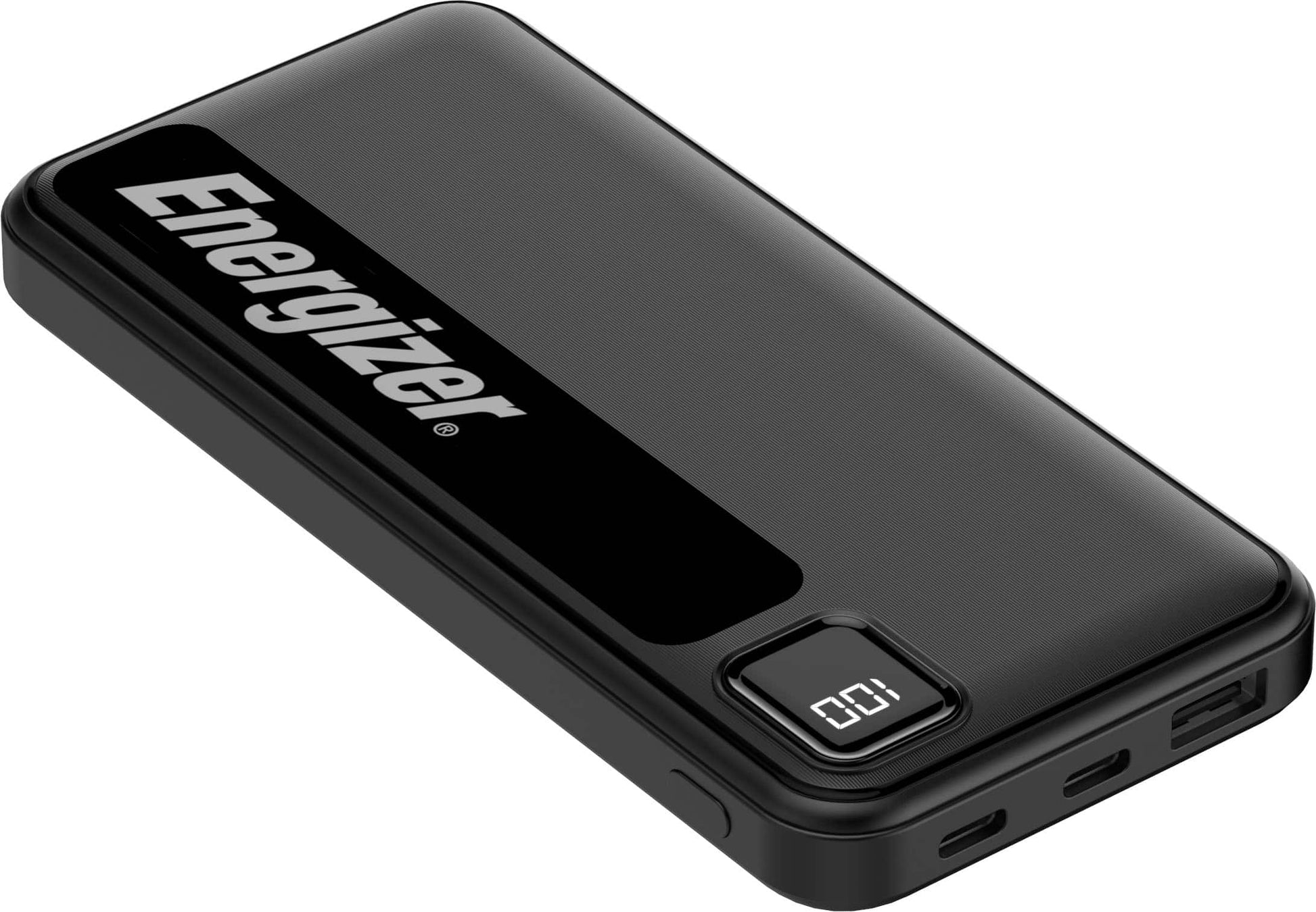 Energizer - MAX 10000mAh 15W USB-C 3-Port Universal Portable Battery Charger/Power Bank w/ LCD screen for Smartphones  Accessories - Black