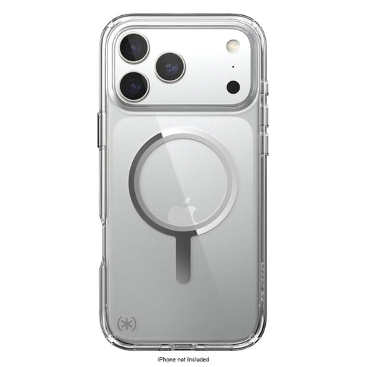 Speck - Presidio Perfect Clear with MagSafe Case for Apple iPhone 17 Pro Max - Clear/Silver