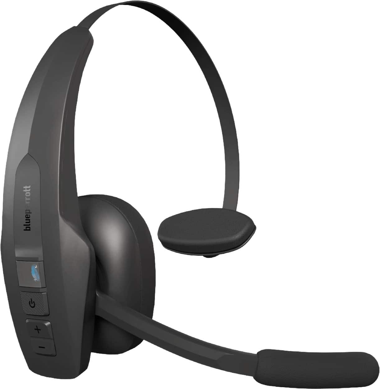 BlueParrott - Pro B350 Wireless Bluetooth Mono Headset with 98 AI Voice Isolation Mics and Lightweight Headband - Black