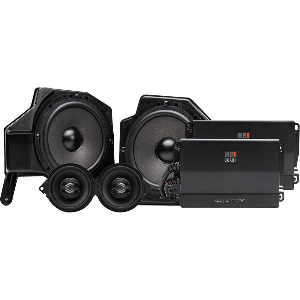 MB Quart - Tuned 6-1/2" Coaxial Car 4-Speaker Kit with Fiber Cones for Jeep Wrangler JL and Gladiator JT - Black