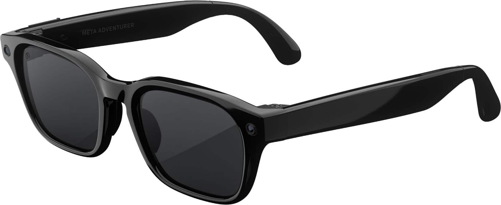 Adventurer Large - Smart AI glasses — Meta AI 12MP Camera Live Translate — Polarized Grey Lenses - Classic Black