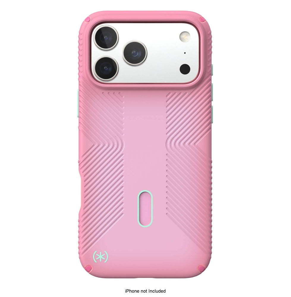 Speck - Presidio Lux Grip ClickLock Case for Apple iPhone 17 Pro Max - Ibis Pink/Dark Ibis/Kanom Green