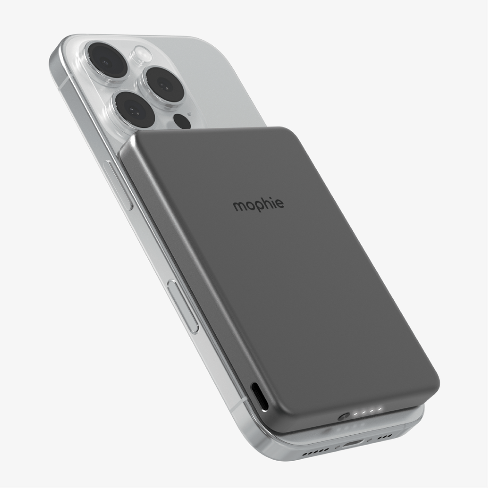 mophie - Powerstation Wireless Slim 15W Qi2-certified Power Bank 5000mAh internal battery - Black