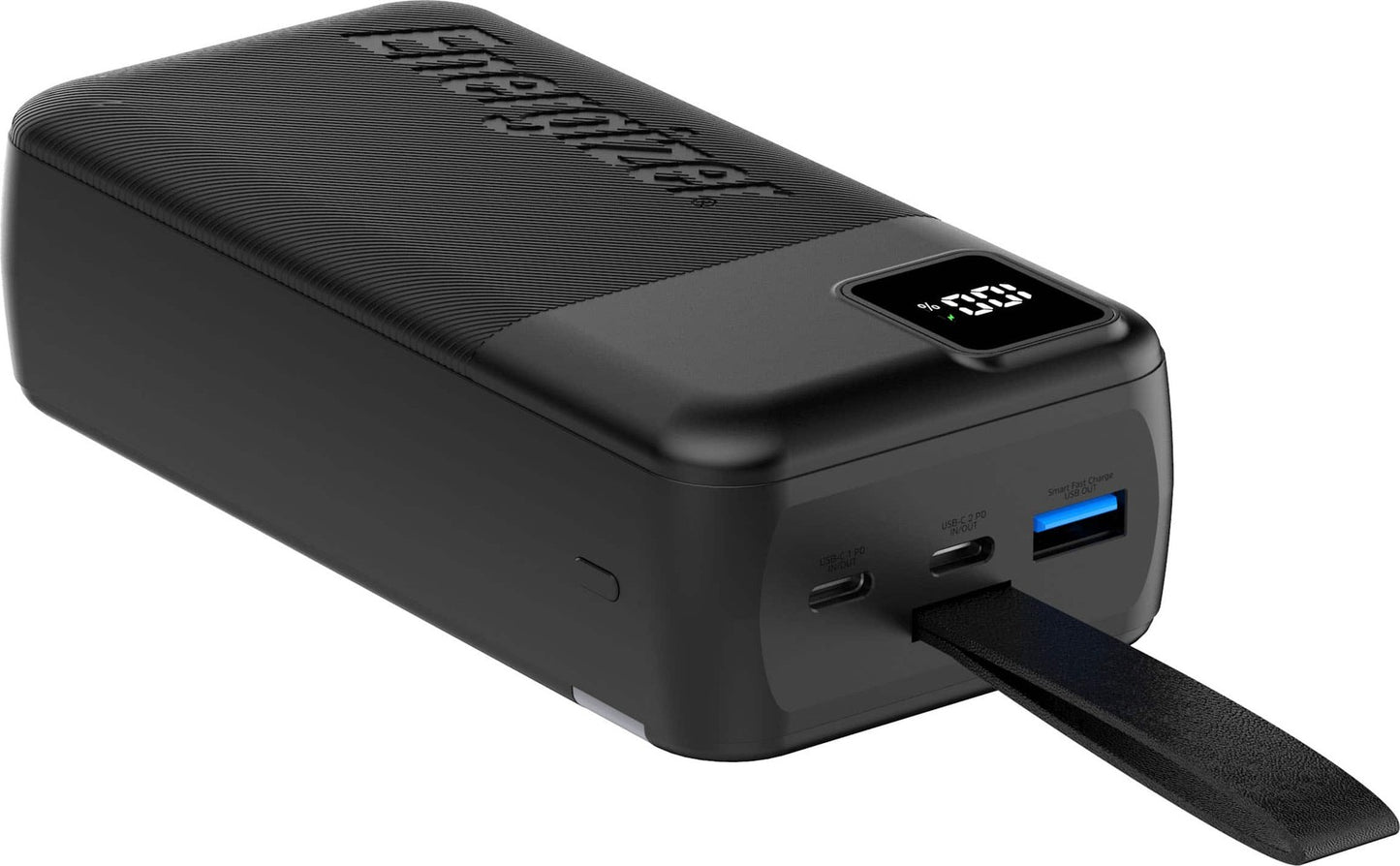 Energizer - Ultimate Lithium 30000 mAh 30W Power Delivery 3-Port USB-C Universal Portable Battery Charger/Power Bank w/ LCD Display - Black