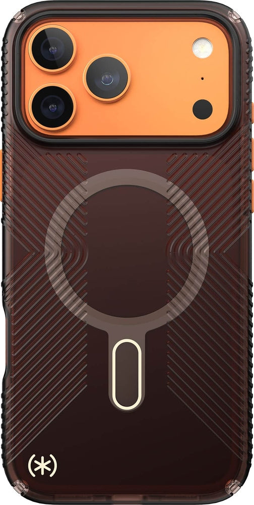 Speck - Presidio Lux Grip ClickLock Case for  iPhone 17 Pro Max - Brown Matte/Orange