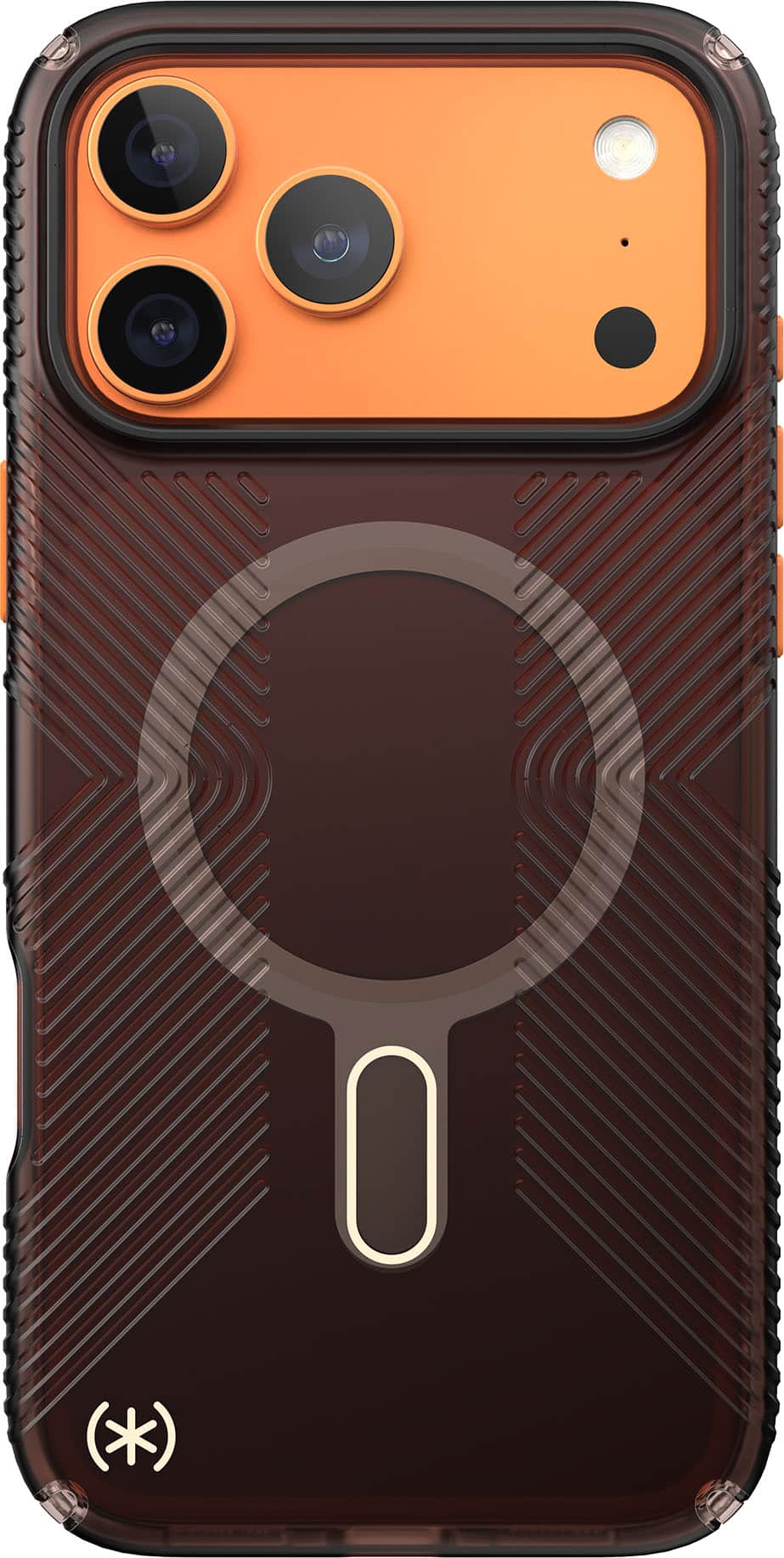 Speck - Presidio Lux Grip ClickLock Case for Apple iPhone 17 Pro Max - Brown Matte/Orange
