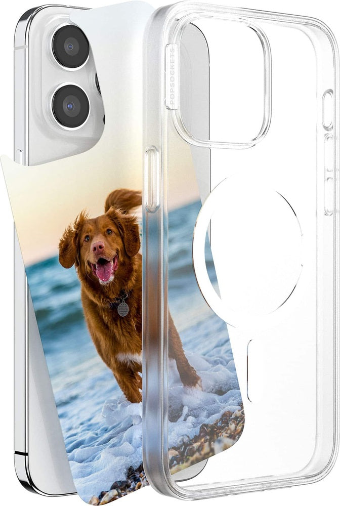 PopSockets - MagSafe PopCase for iPhone 15 Pro Max Case with Customizable Graphic Case Insert (digital code) - Clear