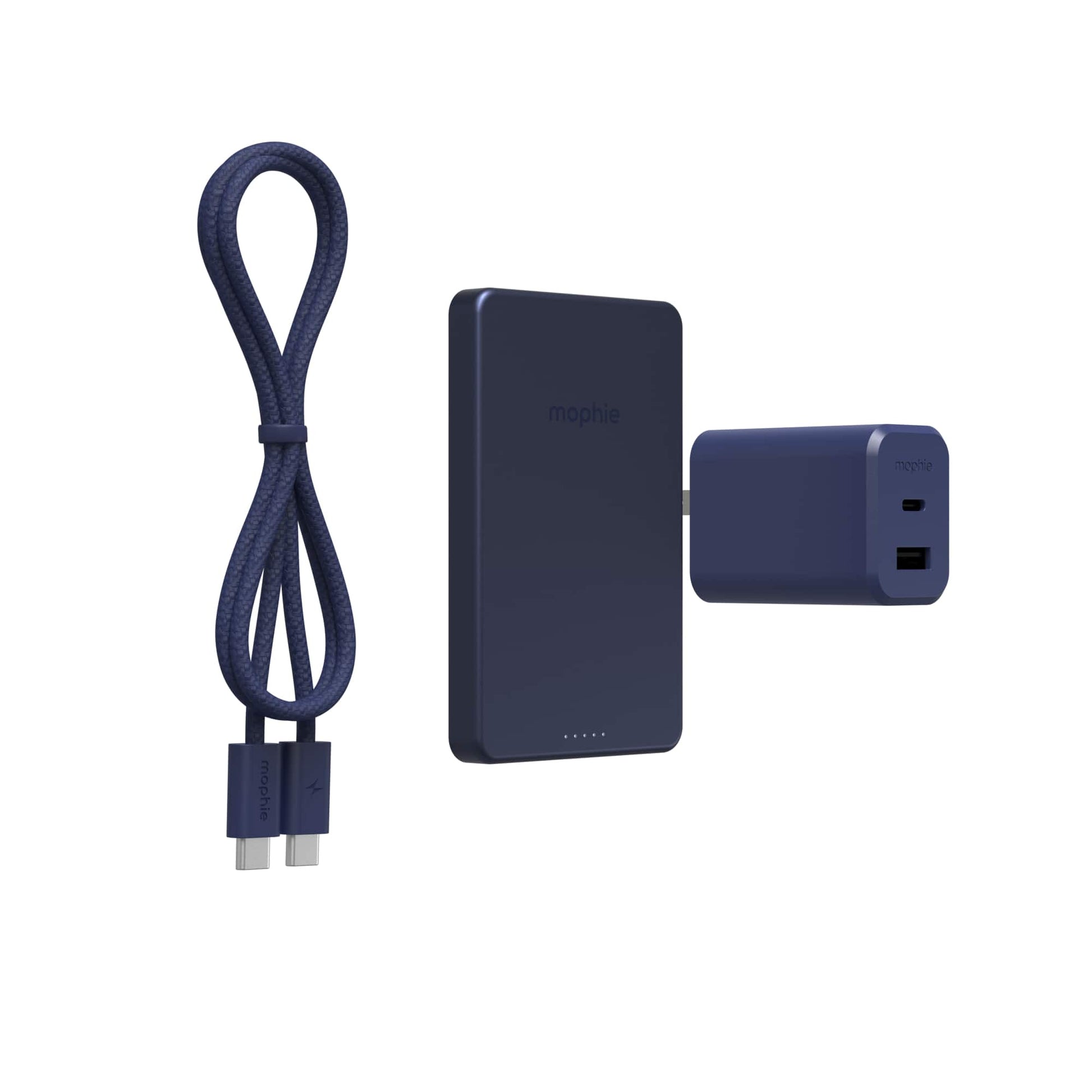 mophie - Mobile Power Bundle (3pc) - Deep Blue