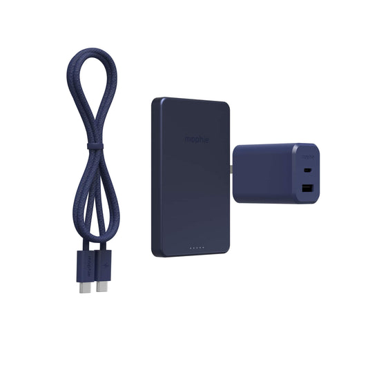 mophie - Mobile Power Bundle (3pc) - Deep Blue