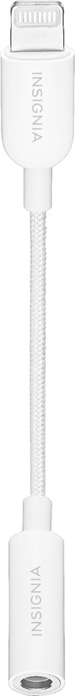 Insignia - Lightning to 3.5 mm Headphone Adapter - White