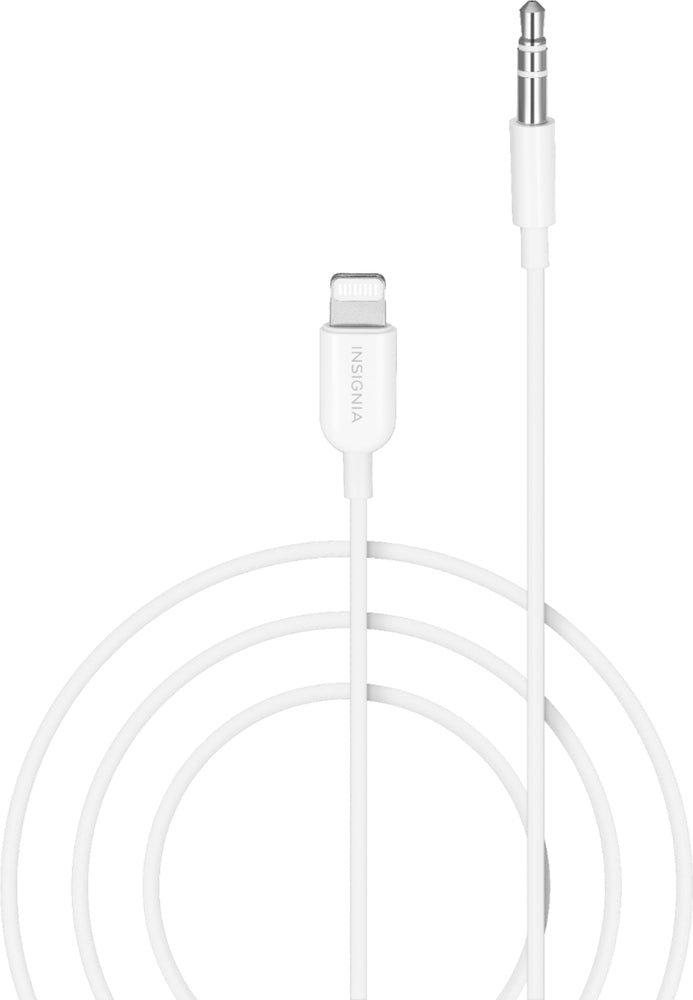 Insignia - 6' Lightning to 3.5 mm Audio Cable - White