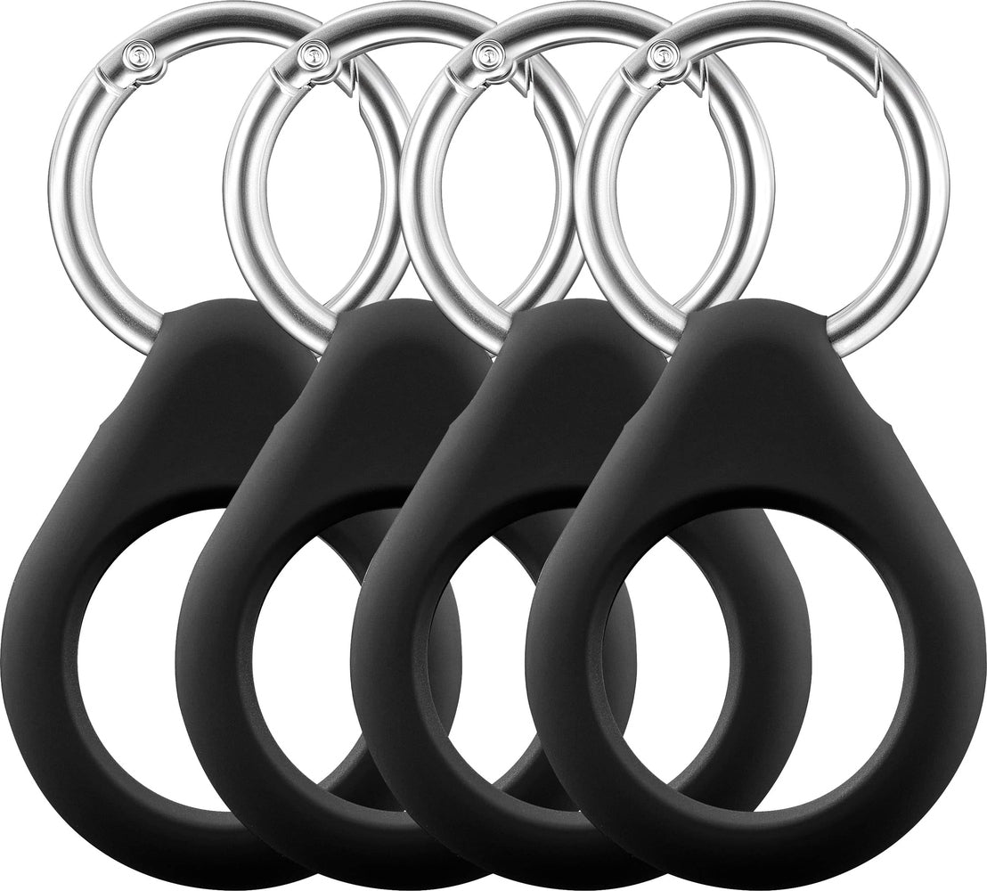 Insignia - Key Ring Case for  AirTag (4-Pack) - Black