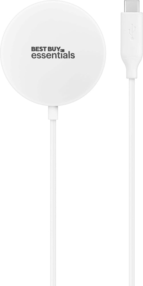 Best Buy essentials - Magnetic 7.5W Wireless Charger for iPhone 16/15/14/13/12 Series MagSafe Compatible Devices - White
