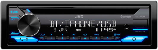 JVC - Bluetooth CD Receiver with Alexa Built-In and USB Rapid Charge Detachable Faceplate - Black