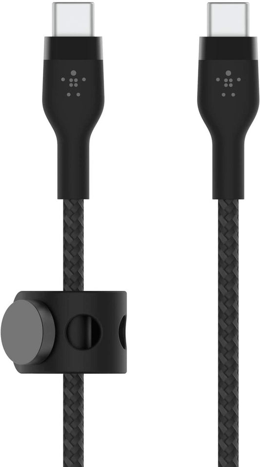 Belkin - BOOSTCHARGE Pro Flex Braided USB Type C to C Cable 10ft for iPhone Samsung Google iPad Nintendo Switch 2  More - Black