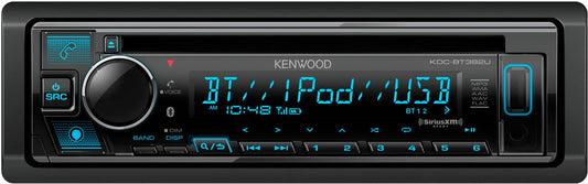 Kenwood - Bluetooth CD/Digital Media (DM) Receiver and Satellite Radio-Ready with Detachable Faceplate - Black