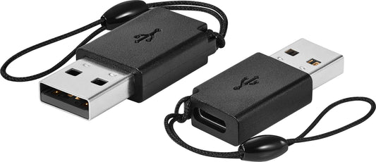 Best Buy essentials - Female USB-C to Male USB Adapter (2-Pack) - Black