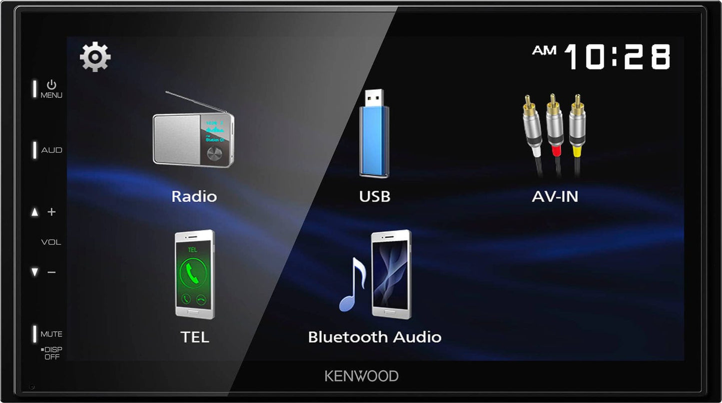 Kenwood - DMX129BT 6.8" Bluetooth Digital Media (DM) Receiver with rear camera input USB mirroring for Android - Black