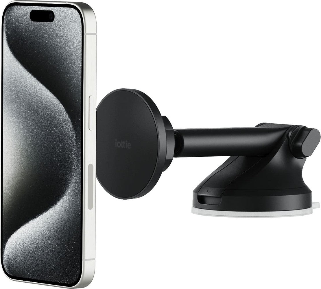 iOttie - iTap 3 MagSafe Compatible Dashboard  Windshield Car Mount with Magnetic Adapter Ring - Black
