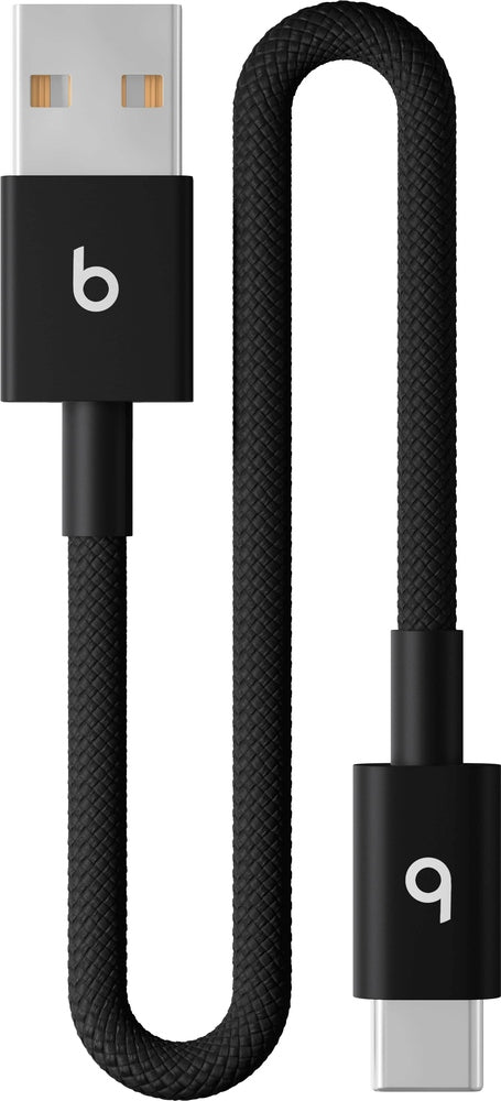 Beats - 8" USB-A to USB-C Woven Short Cable - Bolt Black