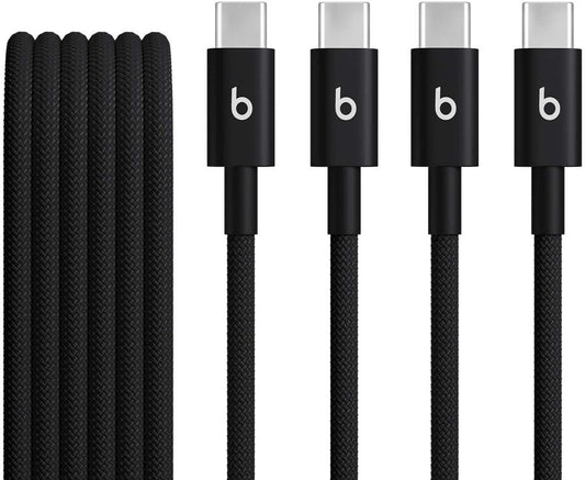Beats - 5' USB-C to USB-C Woven Cable (2-pack) - Bolt Black