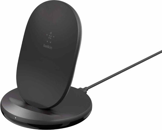 Belkin - BOOSTCHARGE Wireless Charging Stand with LED Indicator and 20W USB-C Power Supply  Case Compatible - Black