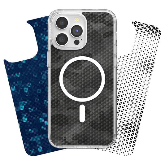 Looks iPhone 15 Pro Max Swappable Graphic Case Inserts (3 per pack) - compatible w/ PopSockets PopCase only - Geo Collection