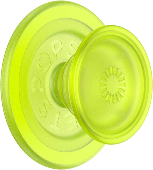 PopSockets - MagSafe PopGrip Universal Magnetic Grip  Stand with Adapter Ring for Cell Phones - GITD Chartreuly Translucent